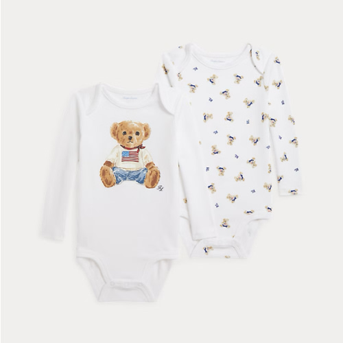 Polo Bear Cotton Bodysuit 2-Pack
