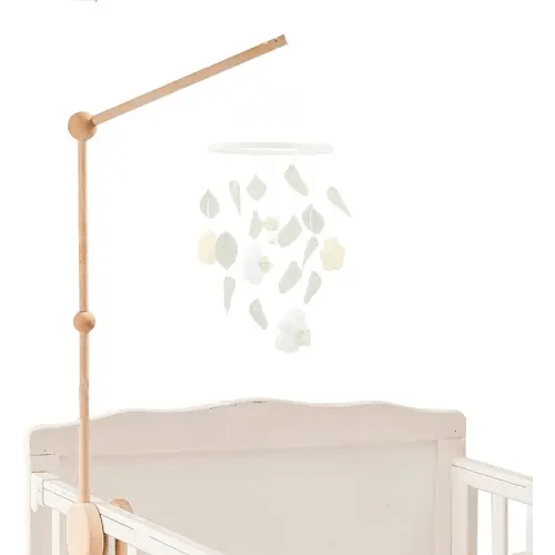Baby Crib Mobile Arm - 30 Inch Wooden Mobile Hanger for Crib, Baby Mobile Holder for Baby Girls Boys Nursery Decor - with Anti Slip Attachment