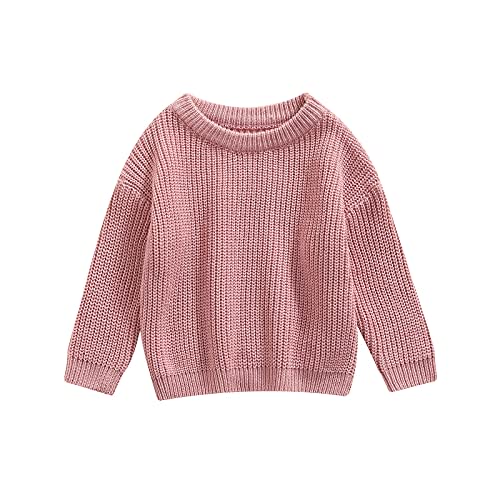Karwuiio Toddler Baby Girl Boy Knit Sweater Round Neck Long Sleeve Pullover Sweatshirt Fall Winter Clothes