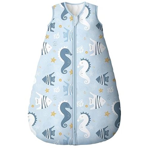 Yoofoss Baby Sleep Sack 6-12 Months, TOG 2.5 Baby Wearable Blanket with 2-Way Zipper, 100% Organic Cotton Fabric Winter Newborn Sleeping Sack, Warm Soft Comfy