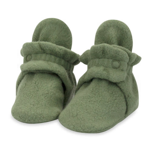 Cozie Fleece Gripper Baby Bootie - Olive