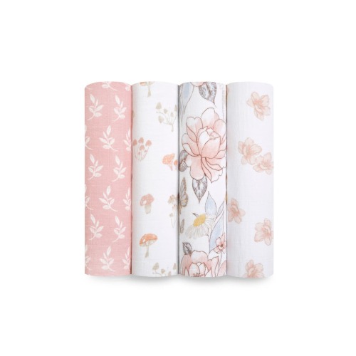 Boutique 4-Pack 100% Organic Cotton Muslin Swaddles