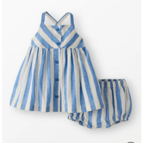 Baby Sleeveless Linen Dress & Bloomers Set