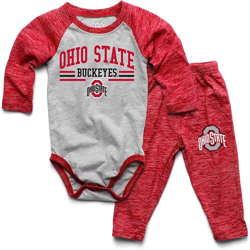 Wes and Willy Baby College Sports Fan Long Sleeve One Piece and Pant Set