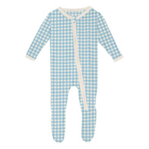 Kickee Pants Seaside Blue Gingham Footie