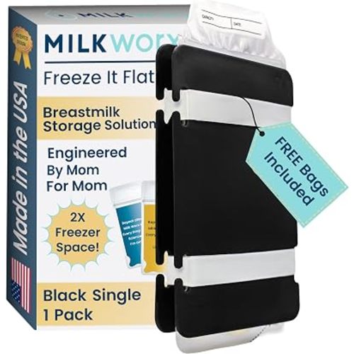 Freeze It Flat Breastmilk Freezer Organizer (Black, Single 1pk)