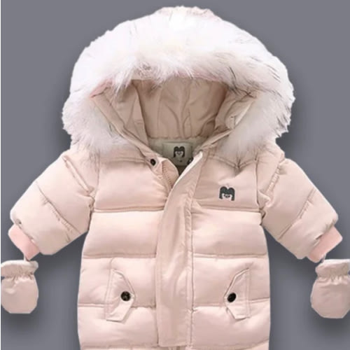 Padded Snowsuit With Fleece Fur Lining