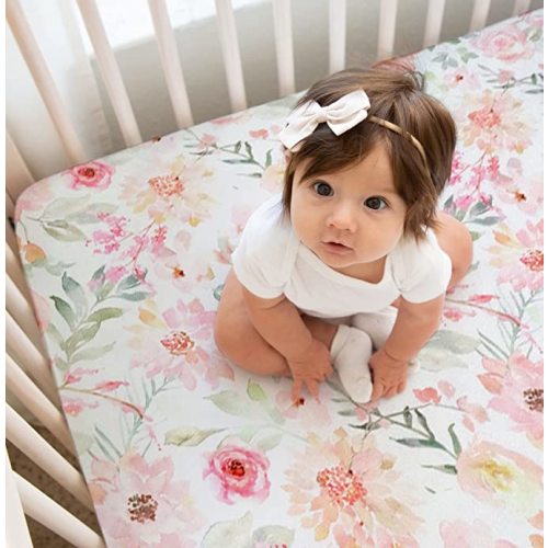 Baby Girls Crib Sheets | Floral Ultra-Soft Bedding for Crib Mattress and Toddler Beds - Ultra Soft Fitted Crib Sheet for Baby Girls Comfort and Elegance by Max&So