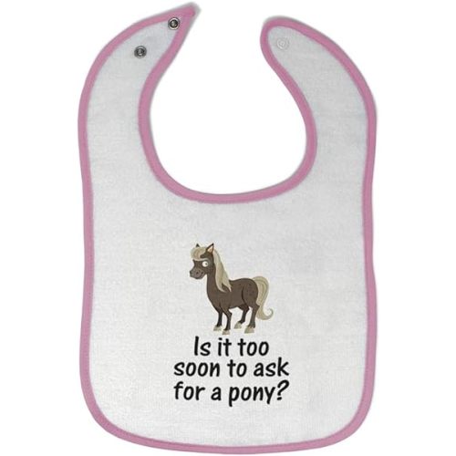 Cute Rascals Toddler & Baby Bibs Burp Cloths Young Horse Too Soon Ask Pony Question Mark Sign