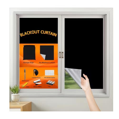 Portable Blackout Curtains for Home & Travel - 100% Light Blocking, 57"x80" Temporary Window Shades - Perfect for Bedroom, Nursery, Baby Room, Camping - Easy to Install, Reusable & Lightweight