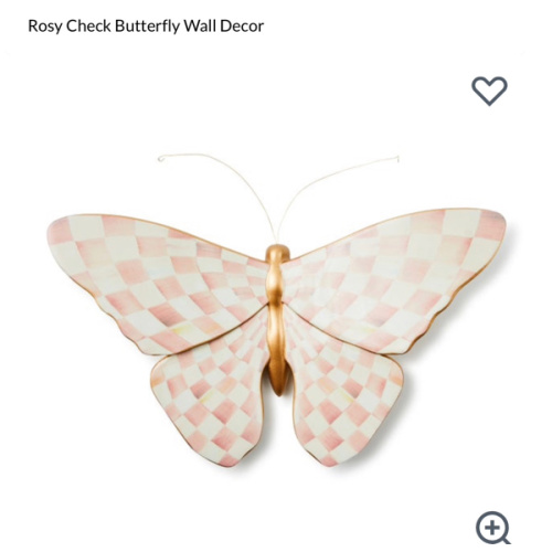 MacKenzie-Childs | Rosy Check Wall Decor Butterfly