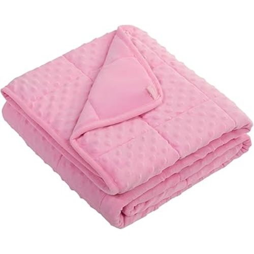 HOSUKKO Weighted Blanket - Weighted Blanket 3 lbs Pink Thciken Heavy Blanket - Small Size Breathable Blanket(20 * 30 inches, 3 lbs)