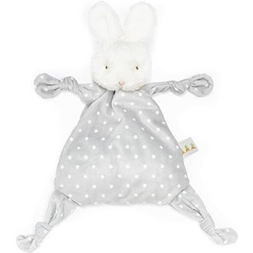 Bunnies by The Bay Bloom Knotty Friend Baby Stuffed Rabbit Animal Blanket - Plush Baby Lovey - Best Friend Blanket - 10”