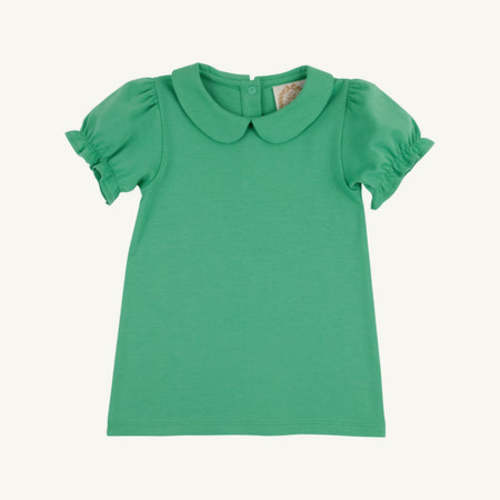 Maude's Peter Pan Collar Shirt (Short Sleeve Pima) - Gibson Island Green