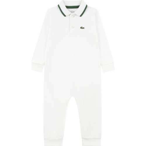 Polo Collar Stretch Cotton Piqué Romper, 12M