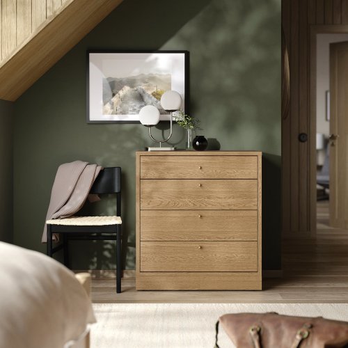 TONSTAD 4-drawer dresser - oak veneer 32 1/4x18 1/2x35 3/8 "