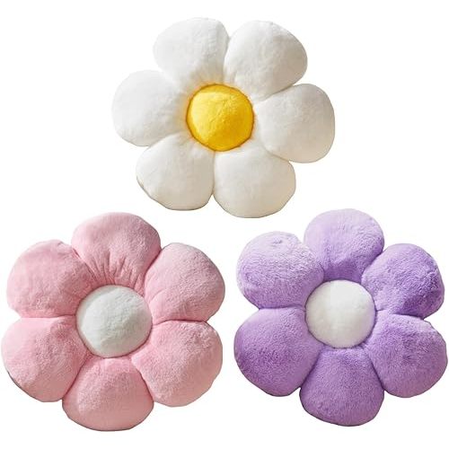 Daisy Pillow, 15.7In Cute Flower Shaped Decorative Plush Pillow for Sofa, Couch, Bed & Reading Tent