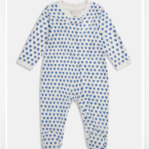 Infant Hearts Zipper Footie