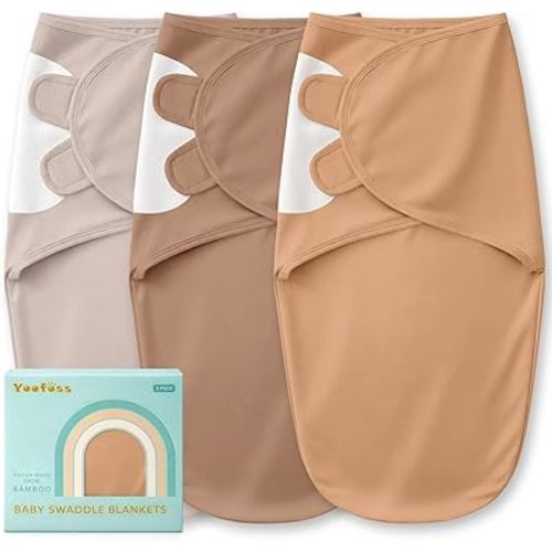 Yoofoss Baby Swaddle for Newborns 0–3 Months, Rayon Made from Bamboo Swaddle, Noiseless Closure Swaddle Sack, Soft Breathable & Durable Snug Fit