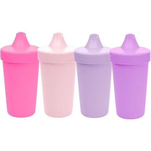 Re-Play No-Spill Sippy Cups for Toddlers, 10 oz Set of 4 - Spill-Proof Lids with Removable Silicone Valve, Microwave & Dishwasher Safe, BPA-Free, Made in USA, Princess