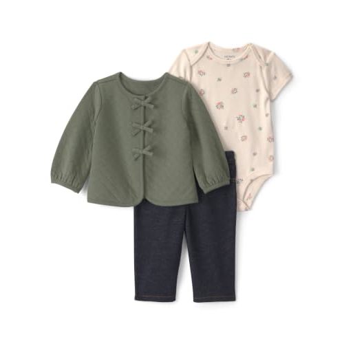 Carter's Baby Girls' 3-piece Bodysuit Pant Sets
