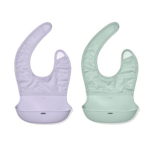 Roll-Up Bib - 2 Pack - Lilac And Opal