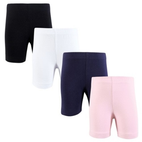 Hudson Baby Infant Girls Shorts Bottoms 4-Pack, Navy Lt.Pink, 9-12 Months
