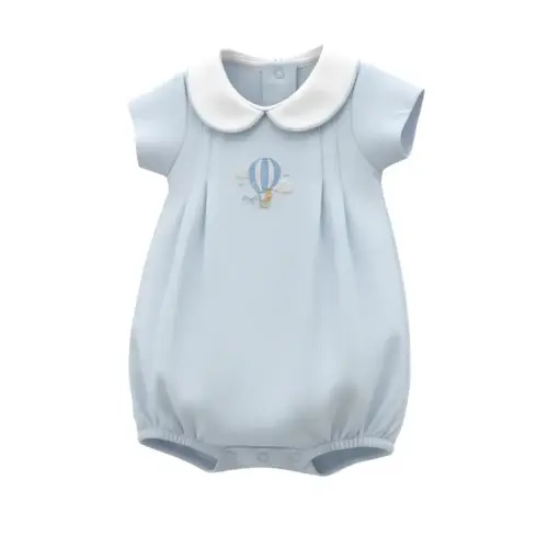 Blue Giraffe Hand Embroidered Bubble - Babys Corner