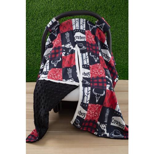 Minky Baby Boy Car Seat Cover
