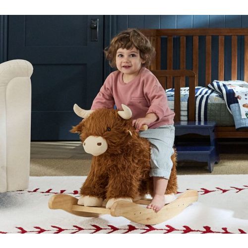 Highland Cow Critter Plush Nursery Rocker