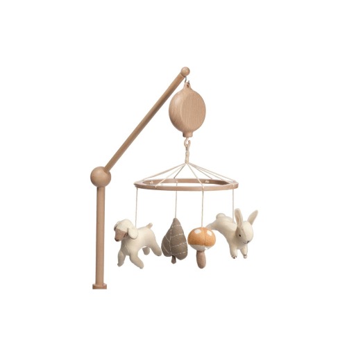 Organic Meadow Wood Musical Baby Crib Mobile Soother Toy/Decor
