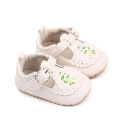 Baby Girls Princess Shoes, Leather Embroidery Flower Toddler Shoes