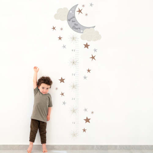 Celestial Moon & Stars Toddler/Kids Growth Chart Wall Decal/Sticker – Lambs & Ivy