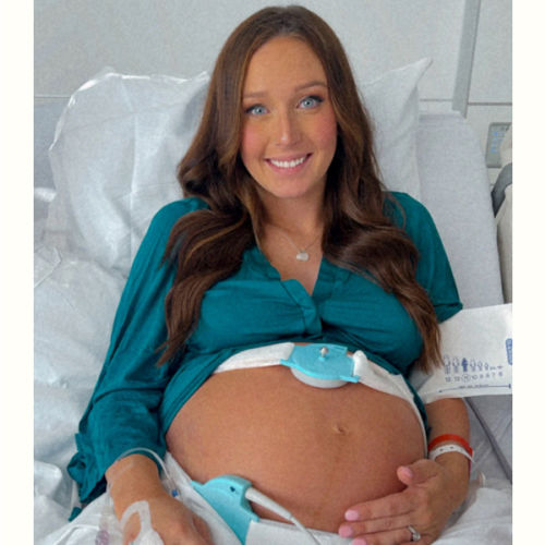 Lila Labor & Postpartum Gown in Deep Teal