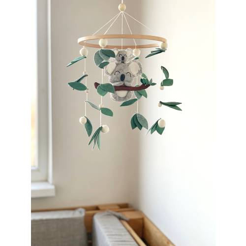 Felt Koala Baby Mobile: Eucalyptus Nursery Decor