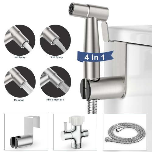 TVOFEK Handheld Bidet Sprayer for Toilet, Jet Spray Kit 2 Modes Adjustable Pressure, Bidet Attachment for Feminine Wash & Muslim Shower, Wall/Toilet Mount