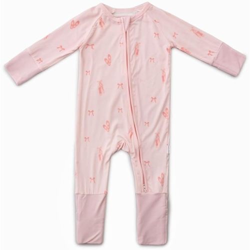 Bamboo Little Ultra-Soft Convertible Baby Romper - Gender Neutral Infant Clothes with 2-Way Zipper, Footless Sleepwear