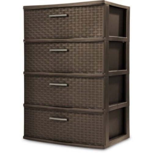 Sterilite 4 Drawer Wide Weave Tower, Espresso - 1 Pack