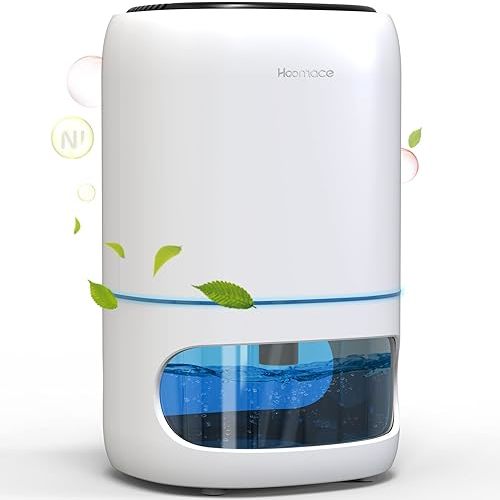Small Dehumidifiers w/Air Purifying Function, 1000 ml/35 oz for 2500 Cubic Feet (260 sq ft) with 7 Colorful LED Lights Timer Set Negative Ions Below 30 dB, Auto Shut-Down