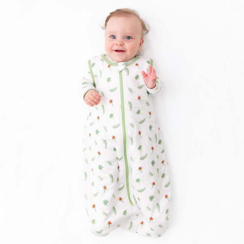 Bamboo Little Baby Sleep Sack 1.0 TOG, 0-12 months, 2-Way Zipper, Wearable Blanket, Bird of Paradise