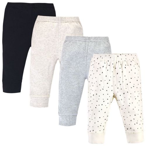 Touched by Nature Baby and Toddler Organic Cotton Pants 4pk, Star, 9-12 Months