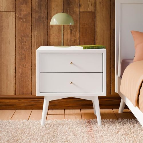 Babyletto Palma Small Nightstand with 2-Drawers in White