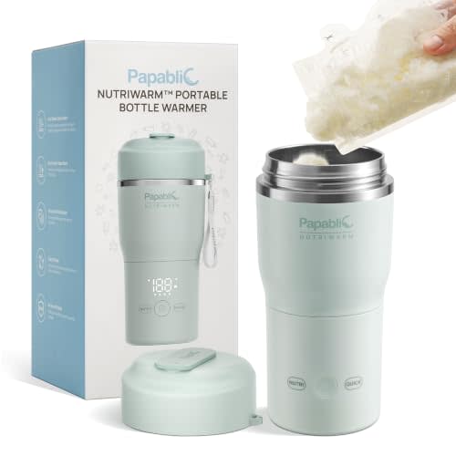 Papablic [Upgraded] NutriWarm™ Portable Bottle Warmer | Nutri & Quick Dual Modes | 2X Faster Heating | Gentle Warming for Refrigerated & Frozen Baby Milk | Built-in Sterilizer