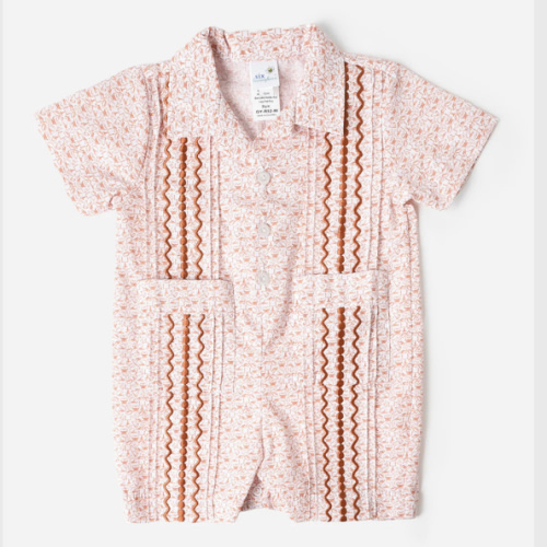 Six Honeybees Baby Boys' Guayabera Romper | $76.00 | Saint Bernard