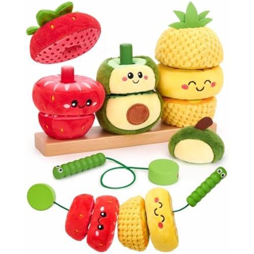 hahaland Montessori Toys for 1 Year Old Girl Boy, Stacking Rings Baby Toy
