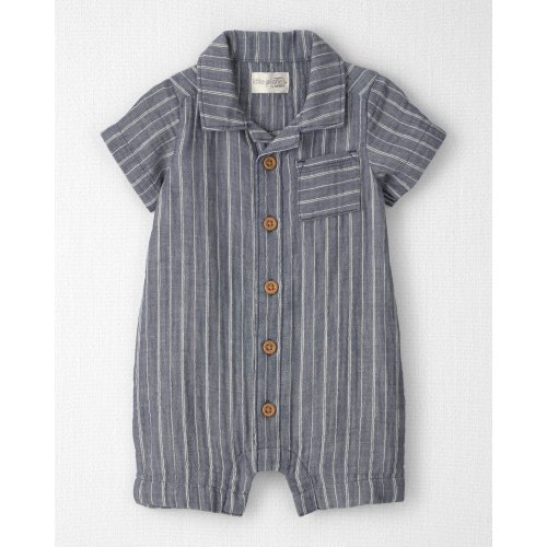 Baby Organic Cotton Gauze Romper in Stripes - Little Planet | Carter's