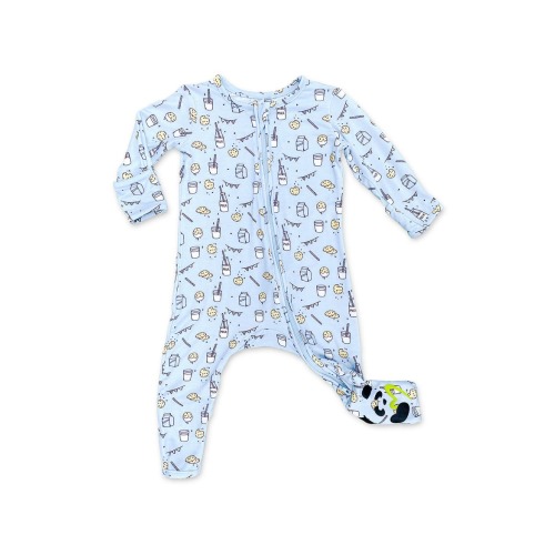 Baby Milk and Cookies Blue Convertible Footie