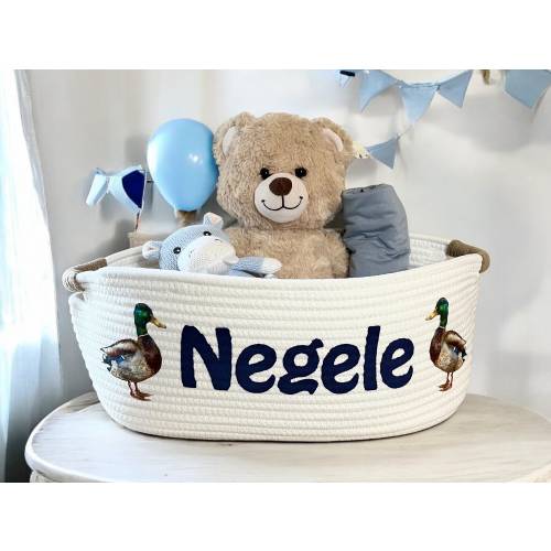 Mallard Duck Preppy Baby Gift Baskets for Boys, Cute Boy Themes for Baby Basket with Name, Baby Shower Gift Baby Boy Gift Personalized