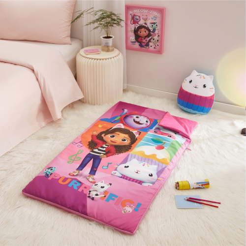 Gabby's Dollhouse, Kids 2-Piece Slumber Bag and Squishy Pillow