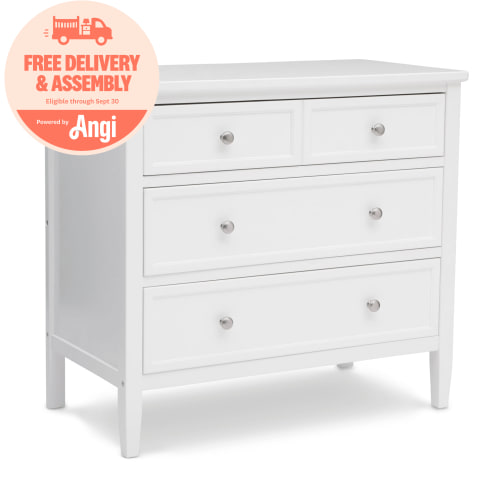 Delta Children Epic 3 Drawer Dresser with Interlocking Drawers - Greenguard Gold Certified, Bianca White